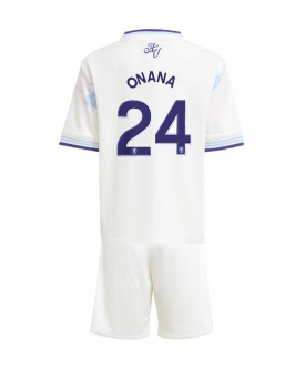 Billige Fotballdrakt Aston Villa Amadou Onana #24 Replika Tredjedraktsett Barn 2025-26 Kortermet (med bukser)